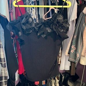 Elegant Black Floral Women's Top